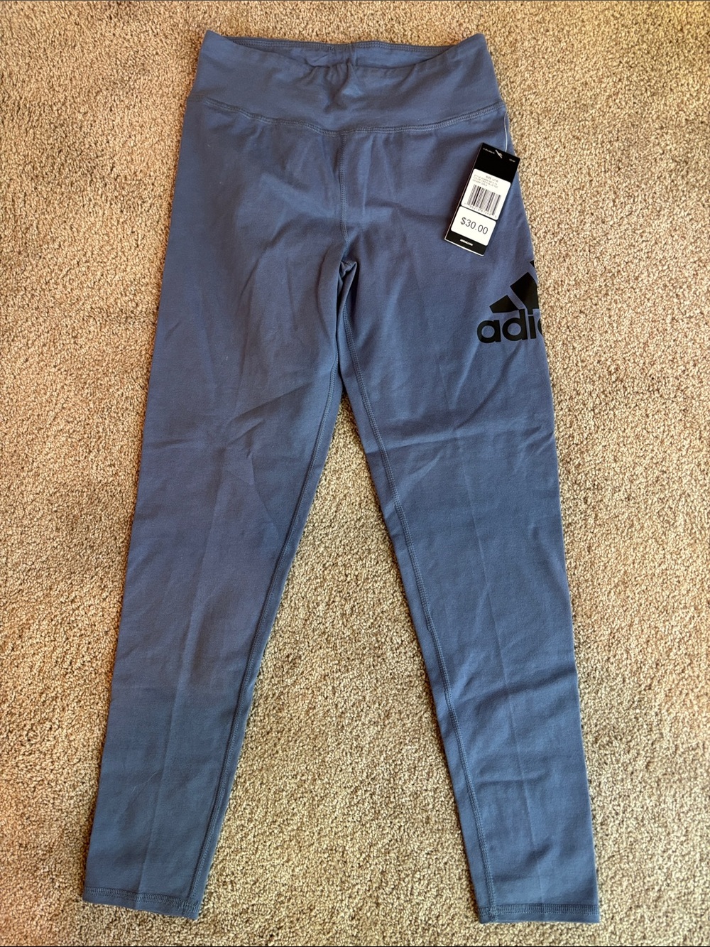 adidas Youth Slate Blue Logo Leggings